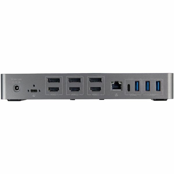 StarTech.com USB-C & USB-A Dock - Hybrid Triple Monitor Laptop Docking Station DisplayPort & HDMI 4K 60Hz/85W PD/6x USB/GbE/USB 3.1 Gen 2 - Image 5