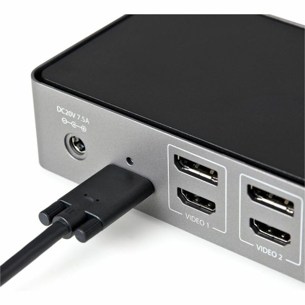StarTech.com USB-C & USB-A Dock - Hybrid Triple Monitor Laptop Docking Station DisplayPort & HDMI 4K 60Hz/85W PD/6x USB/GbE/USB 3.1 Gen 2 - Image 6