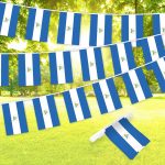 G128 Nicaragua Nicaraguan Bunting Banner | Flag 8.2 x 5.5 Inch, Full String 33 Feet | Printed 150D Polyester, Decorations For Bar, School, Festival Events Celebration