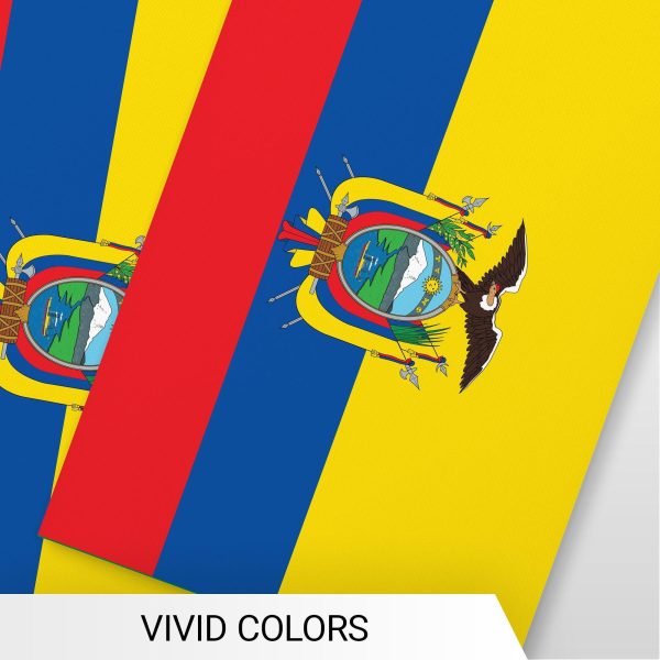 G128 Ecuador 	Ecuadorian Bunting Banner | Flag 8.2 x 5.5 Inch, Full String 33 Feet | Printed 150D Polyester, Decorations For Bar, School, Festival Events Celebration - Image 6