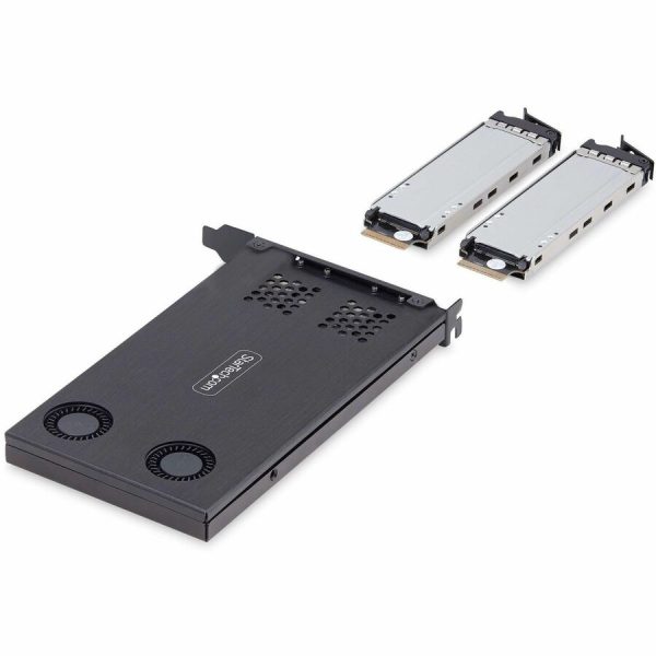 StarTech.com Dual-Bay M.2 NVMe SSD to PCIe x8 Removable Mobile Rack; Bifurcation Required; Tool-less Installation, PCIe Hot-Swap Drive Bay - Image 3