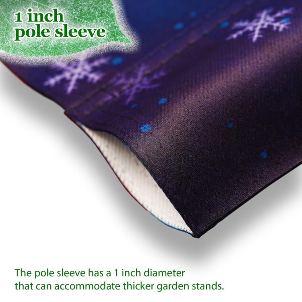 G128 Combo Pack: Garden Flag Stand Black 36 in x 16 in & Garden Flag Winter Decoration Snowman with Festive Evergreen Top Hat 12"x18" Double-Sided Blockout Fabric - Image 2