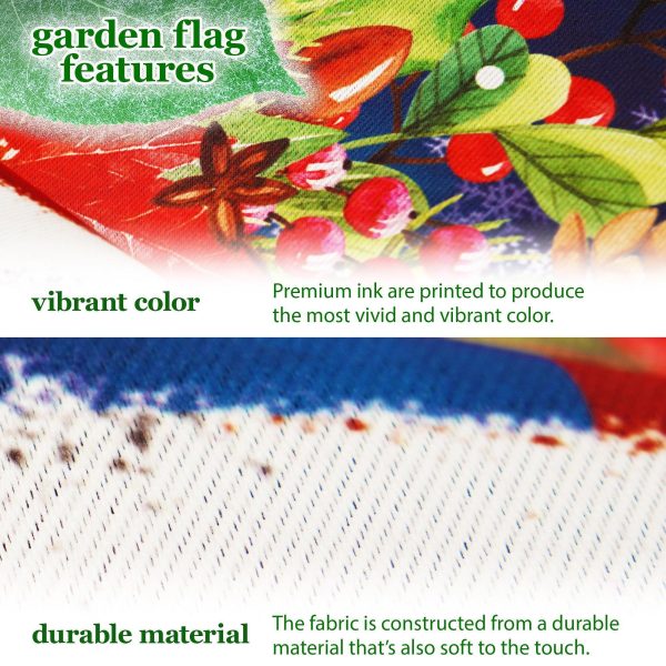 G128 Combo Pack: Garden Flag Stand Black 36 in x 16 in & Garden Flag Winter Decoration Snowman with Festive Evergreen Top Hat 12"x18" Double-Sided Blockout Fabric - Image 3
