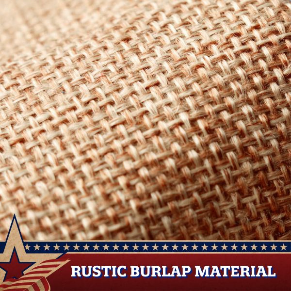 G128 - 2 Pack: USA Tea Stained Pleated Fan Flag 3x6FT Burlap Embroidered Polyester Stars and Stripes - Image 5