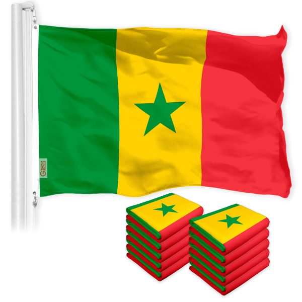 Senegal Senegalese Flag 3x5 Ft 10-Pack 150D Printed Polyester By G128