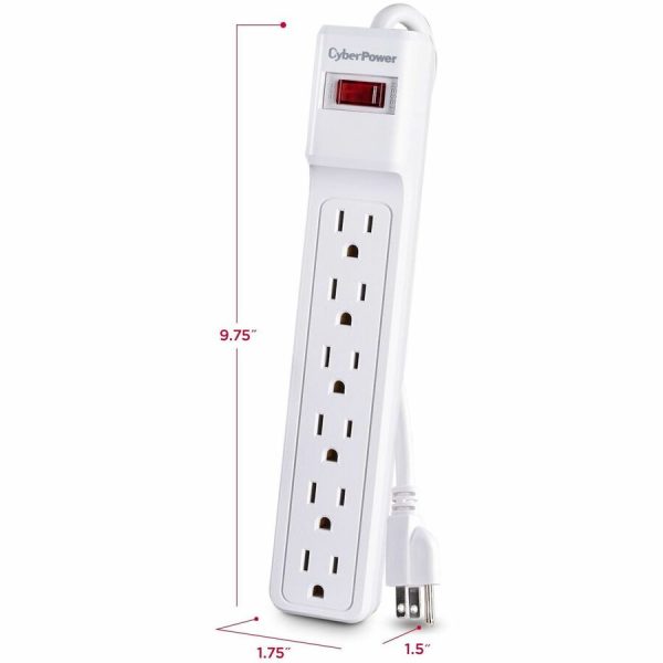CyberPower CSB606W Essential 6 - Outlet Surge Protector with 900 J Surge Suppression - Image 3