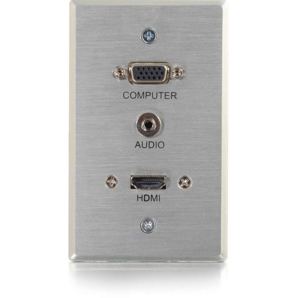 C2G HDMI & VGA 3.5mm Pass Through Wall Plate - Single Gang - Image 4