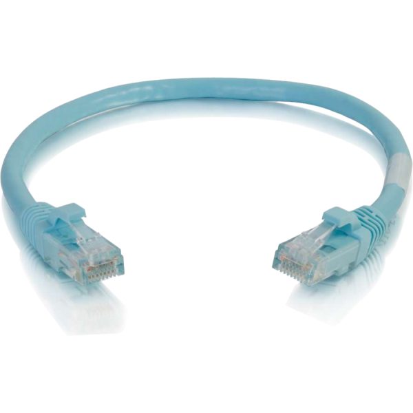 C2G 6in Cat6a Snagless Unshielded (UTP) Network Patch Ethernet Cable-Aqua - Image 2