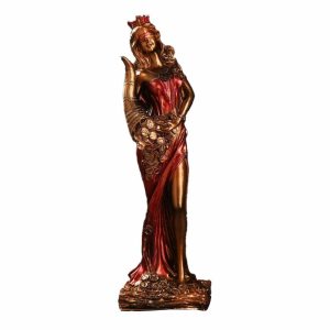 Fortuna Goddess Statue   Gold Color   Handcrafted Collectible Figurine for Home Decor   11.4 inch Resin Sculpture for Room Desk Shelf   Divine Fortuna Statue