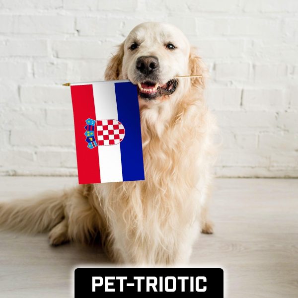 G128 50 Pack Handheld Croatia Croatian Stick Flags | 12x18 In | Printed 150D Polyester, Country Flag, Solid Wooden Stick, Spear Gold Tip - Image 7