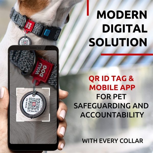 Reflective Cotton Dog Collar Eco Friendly Alt to Nylon Collar for Small Medium and Large Dogs   Pet Collar with QR ID Tag   Puppy Collar for Large Breed Dogs   Adjustable Male Female Dog Collar - Image 3