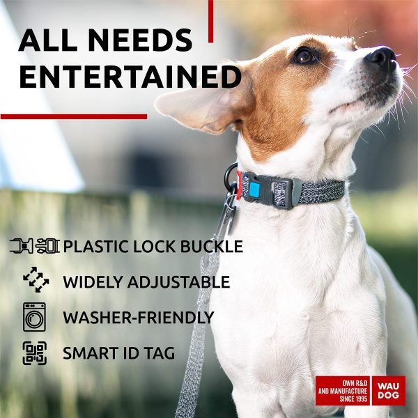 Reflective Cotton Dog Collar Eco Friendly Alt to Nylon Collar for Small Medium and Large Dogs   Pet Collar with QR ID Tag   Puppy Collar for Large Breed Dogs   Adjustable Male Female Dog Collar - Image 5