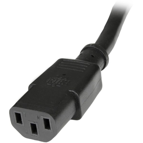 StarTech.com 10ft (3m) Heavy Duty Extension Cord, IEC C14 to IEC C13 Black Extension Cord, 15A 125V, 14AWG, Heavy Gauge Power Cable - Image 4