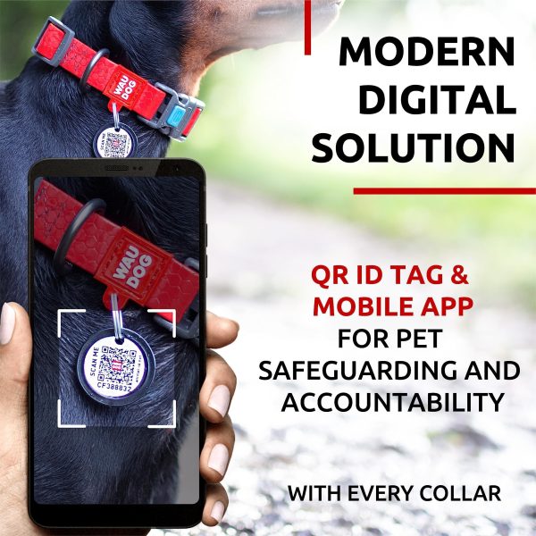 WAUDOG Waterproof Dog Collar   Adjustable Dog Collar for Large Dogs Small and Medium Dogs   Breakaway Dog Collar Waterproof with Plastic Buckle and QR Dog Tag   Boy & Girl Dog Collars (Red) - Image 6