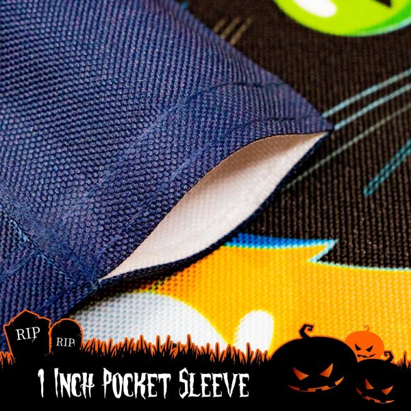 G128 - Halloween Garden Flag, Happy Halloween Quote with Black Cat Garden Yard Decorations,  | 12x18 Inch | Printed 150D Polyester - Rustic Holiday Seasonal Outdoor Flag - Image 2