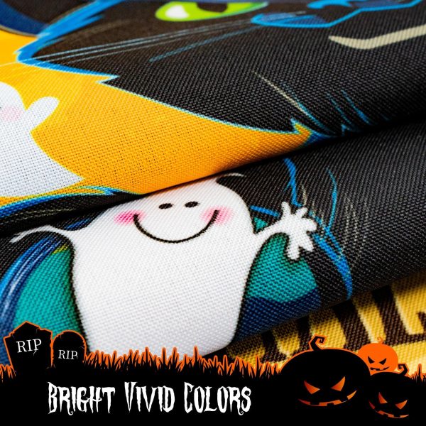 G128 - Halloween Garden Flag, Happy Halloween Quote with Black Cat Garden Yard Decorations,  | 12x18 Inch | Printed 150D Polyester - Rustic Holiday Seasonal Outdoor Flag - Image 3