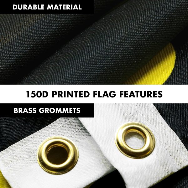 G128 Combo Pack: 6 Feet Tangle Free Spinning Flagpole (Black) Black Lives Matter (Black/Yellow) Flag 3x5 ft Printed 150D Brass Grommets (Flag Included) Aluminum Flag Pole - Image 4