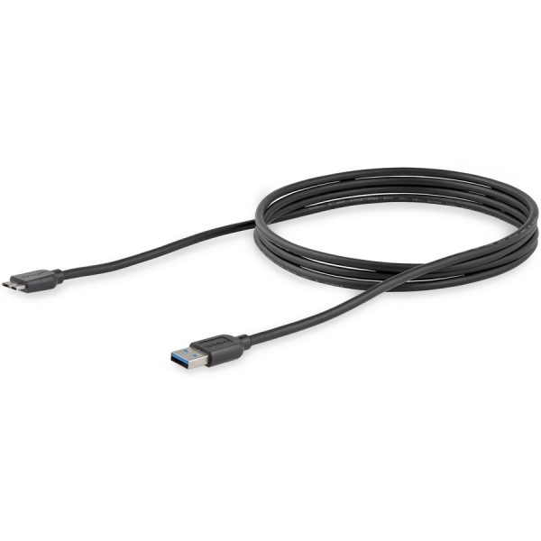 StarTech.com 2m (6ft) Slim SuperSpeed USB 3.0 (5Gbps) A to Micro B Cable - M/M - Image 4