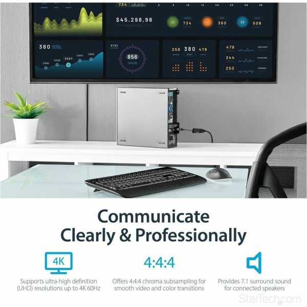 StarTech.com DisplayPort to HDMI Adapter, 4K 60Hz Active DP 1.4 to HDMI 2.0 Video Converter for Monitor/Display, Latching DP Connector - Image 3