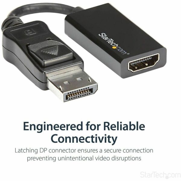 StarTech.com DisplayPort to HDMI Adapter, 4K 60Hz Active DP 1.4 to HDMI 2.0 Video Converter for Monitor/Display, Latching DP Connector - Image 4