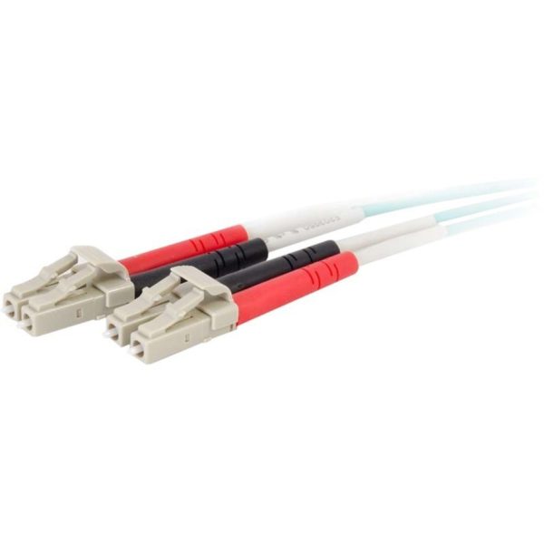 C2G 4m LC-LC 50/125 Duplex Multimode OM4 Fiber Cable - Aqua - 13ft - Image 2