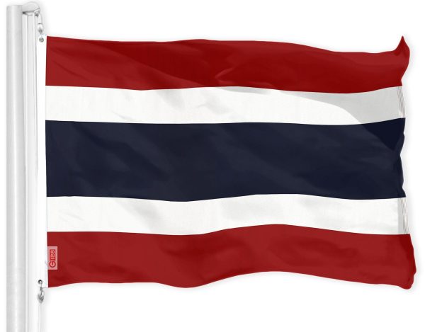 G128 Combo Pack: USA American Flag 3x5 Ft 150D Printed Stars & Thailand (Thai) Flag 3x5 Ft 150D Printed - Image 2