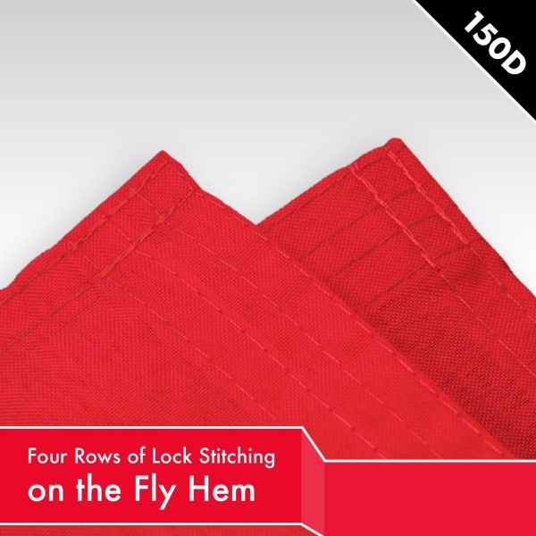 G128 10 Pack: Solid Red Color Flag | 2.5x4 Ft | LiteWeave Pro Series Printed 150D Polyester | Indoor/Outdoor, Vibrant Colors, Brass Grommets, Thicker and More Durable Than 100D 75D Polyester - Image 5