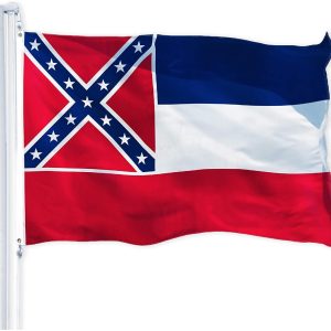 G128 Mississippi State Flag 150D Quality Polyester 3x5 ft Printed Brass Grommets Flag
