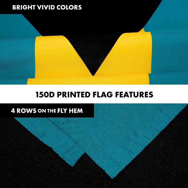 G128 Combo Pack: 6 Ft Tangle Free Aluminum Spinning Flagpole (Black) & Bahamas Bahamian Flag 3x5 Ft, LiteWeave Pro Series Printed 150D Polyester | Pole with Flag Included - Image 5
