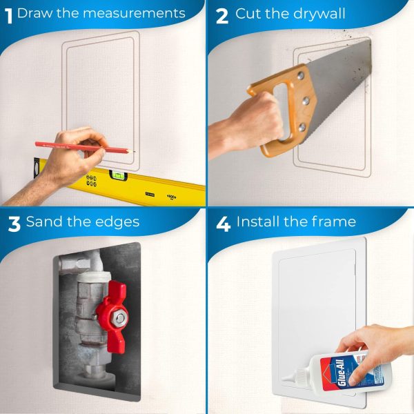 Access Panel for Drywall   14 x 29 inch   Wall Hole Cover   Access Door   Plumbing Access Panel for Drywall   Heavy Durable Plastic White - Image 3