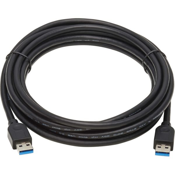 Eaton Tripp Lite Series USB 3.0 SuperSpeed A to A Cable for USB 3.0 All-in-One Keystone/Panel Mount Couplers (M/M), Black, 10 ft. (3 m) - Image 2