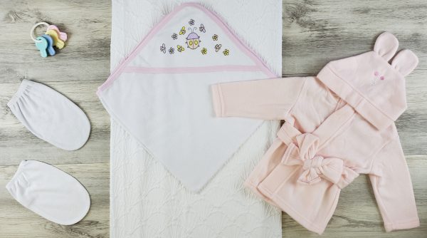 Hooded Towel, Wash Mittens And Robe Ls_0622