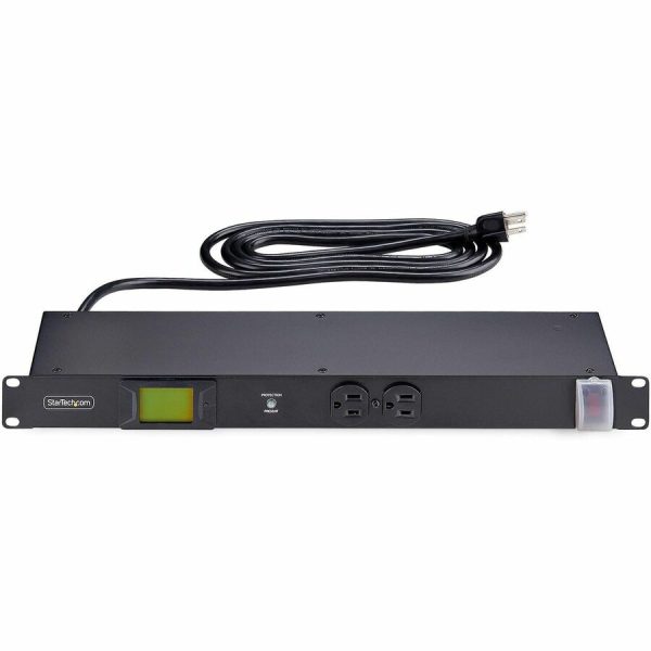 StarTech.com 12-Outlet Horizontal Rack Mount Metered PDU, 1U Server Power Strip w/Surge Protector, 125V/15A, 8ft (2.4m) Power Cord, TAA - Image 6