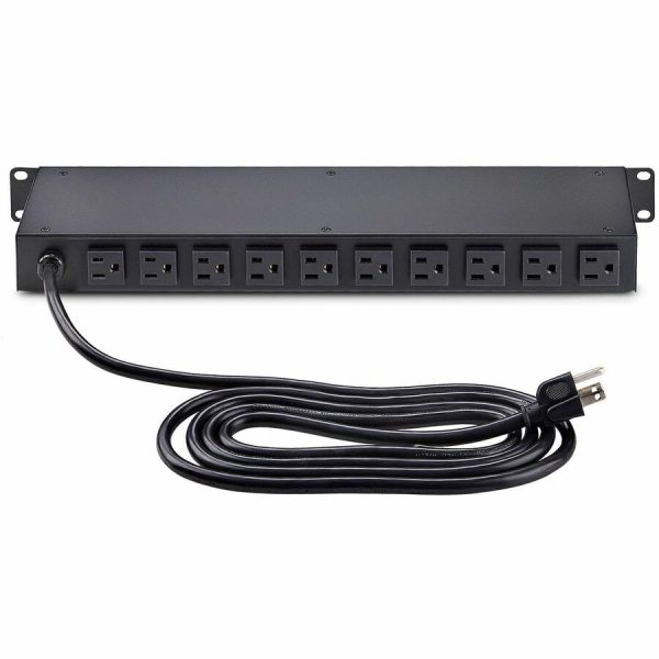 StarTech.com 12-Outlet Horizontal Rack Mount Metered PDU, 1U Server Power Strip w/Surge Protector, 125V/15A, 8ft (2.4m) Power Cord, TAA - Image 7