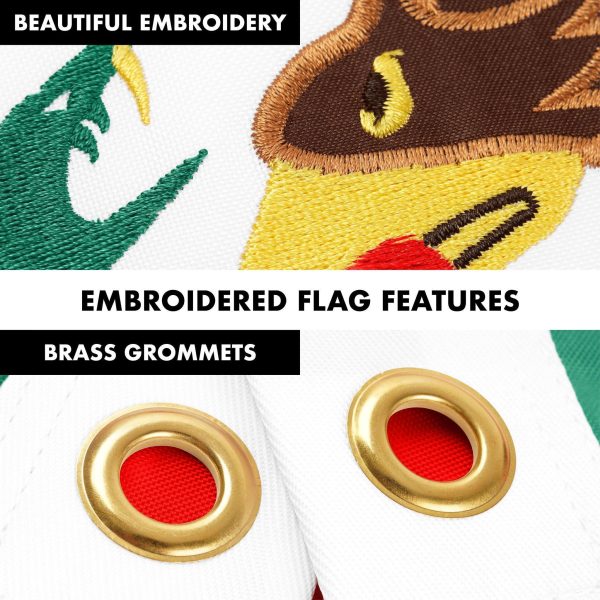 G128 Combo Pack: 5 Ft Tangle Free Aluminum Spinning Flagpole (Silver) & Mexico Mexican Flag 2x3 Ft, ToughWeave Series Embroidered 300D Polyester | Pole with Flag Included - Image 4