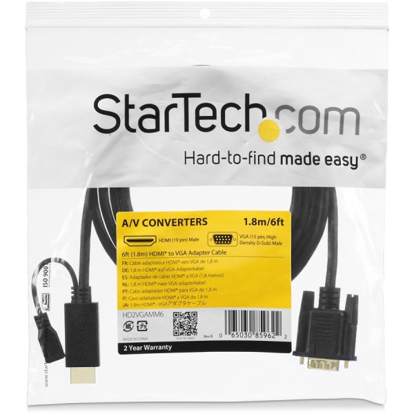 StarTech.com HDMI to VGA Cable - 10 ft / 3m - 1080p - 1920 x 1200 - Active HDMI Cable - Monitor Cable - Computer Cable - Image 5