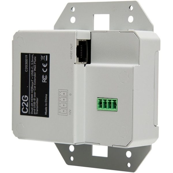 C2G HDBaseT Dual 4K HDMI Extender + USB C, 3.5mm and USB B to A over Cat - HDMI Wall Plate to Receiver Box - 4K 60Hz - Image 3