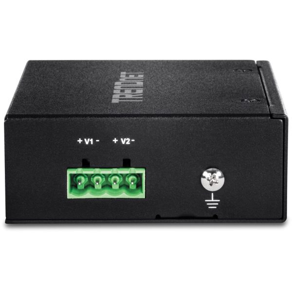 TRENDnet 5-Port Hardened Industrial Unmanaged Gigabit Switch; TI-PG50; 10/100/1000Mbps; DIN-Rail Switch; 4 x Gigabit PoE+ Ports; 1 x Gigabit Port; Gigabit Ethernet Network Switch; Lifetime Protection - Image 4