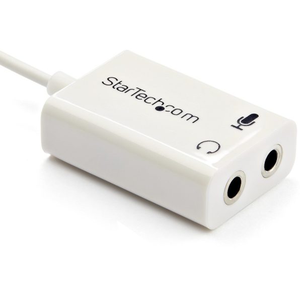 StarTech.com 3.5mm 4 Position to 2x 3 Position 3.5mm Headset Splitter Adapter M/F - White - Image 2