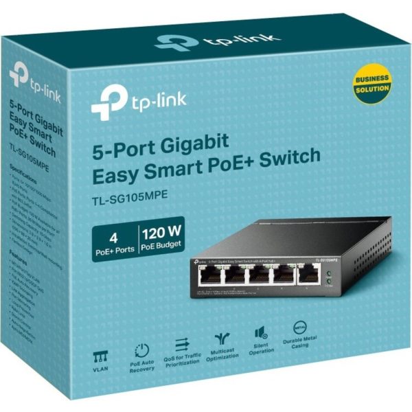 TP-Link TL-SG105MPE - 5-Port Gigabit Easy Smart Switch with 4-Port PoE+ - Image 3