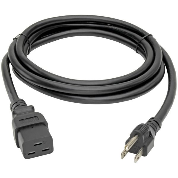 Eaton Tripp Lite Series Computer Power Cord, C19 to NEMA 5-15P - Heavy-Duty, 15A, 125V, 14 AWG, 10 ft. (3.05 m), Black - Image 2
