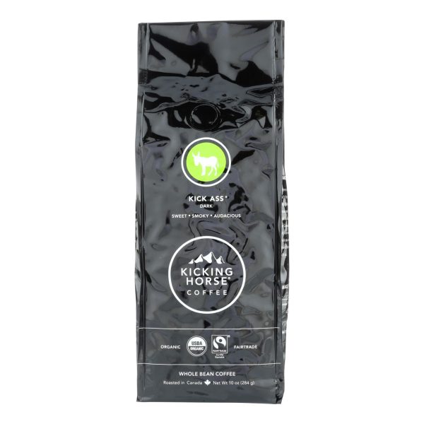 Kicking Horse Coffee - Organic - Whole Bean - Kick Ass - Dark Roast - 10 oz - case of 6