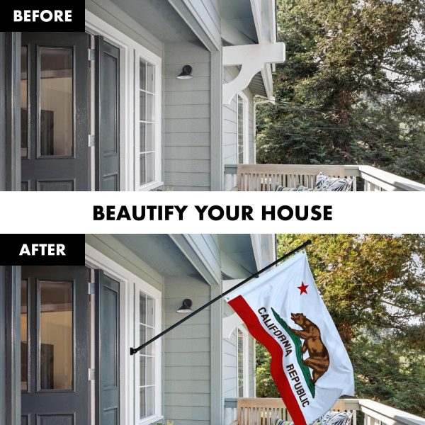 G128 - 6 Feet Tangle Free Spinning Flagpole (Black) California Brass Grommets Printed 3x5 ft (Flag Included) Aluminum Flag Pole - Image 3