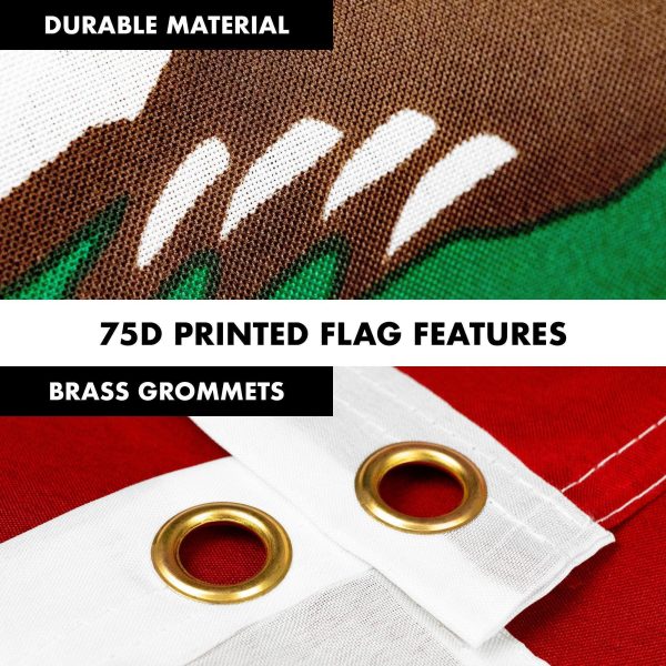 G128 - 6 Feet Tangle Free Spinning Flagpole (Black) California Brass Grommets Printed 3x5 ft (Flag Included) Aluminum Flag Pole - Image 4