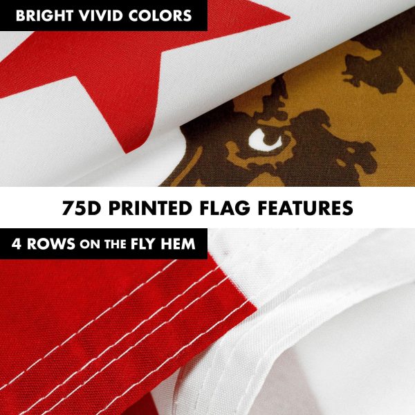 G128 - 6 Feet Tangle Free Spinning Flagpole (Black) California Brass Grommets Printed 3x5 ft (Flag Included) Aluminum Flag Pole - Image 5