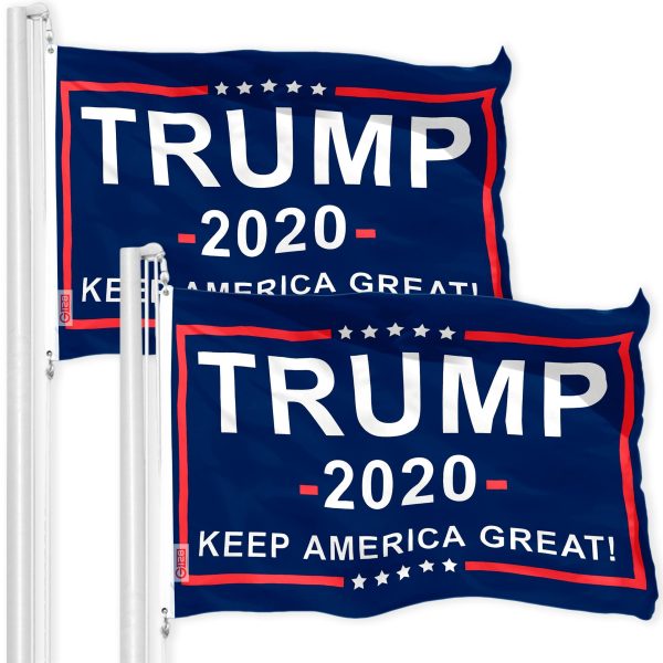 Trump Keep America Great 2020 Flag 3x5 Ft 2-Pack Printed 150D Polyester By G128