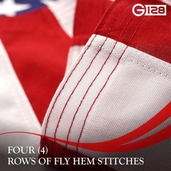 G128 Combo Pack: USA American Flag & Thin Red Line Flag 2.5x4 Ft Embroidered Spun Polyester, Indoor/Outdoor, Brass Grommets, First Responder Flag - Image 8