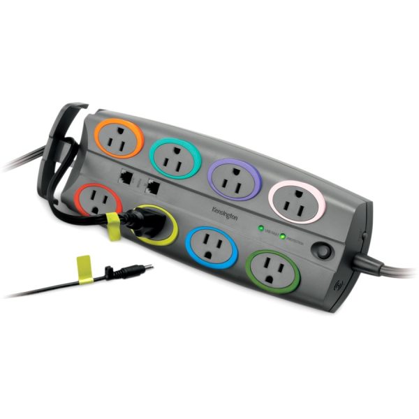 Kensington SmartSockets Color-Coded Eight-Outlet Adapter Model Surge Protector - Image 2