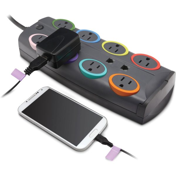 Kensington SmartSockets Color-Coded Eight-Outlet Adapter Model Surge Protector - Image 4