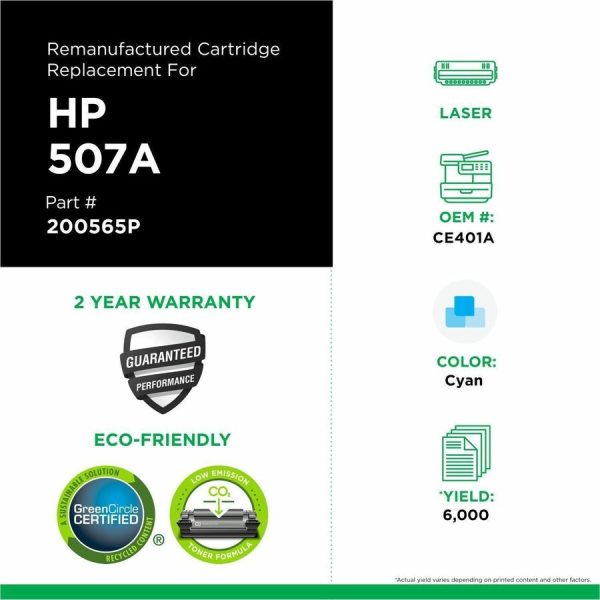 Clover Imaging Remanufactured Cyan Toner Cartridge for HP 507A (CE401A) - Image 3